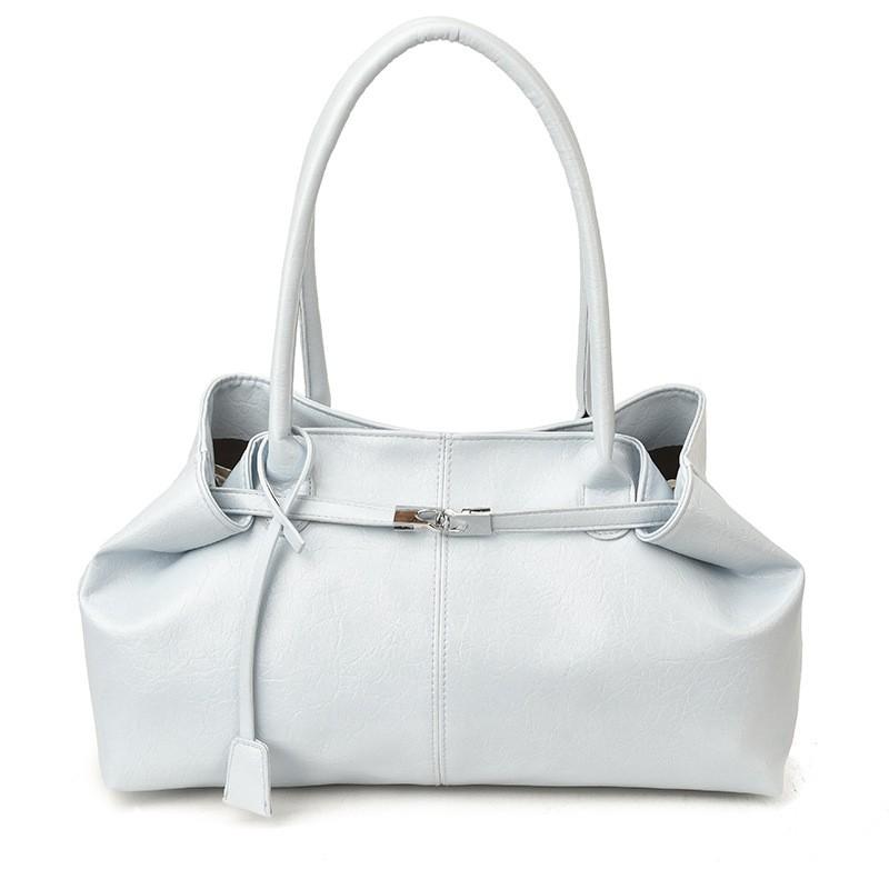 2026 2026 New Large Capacity Soft Leather Pleated Women's Handbag Retro Commuter Tote Bag Quality Single