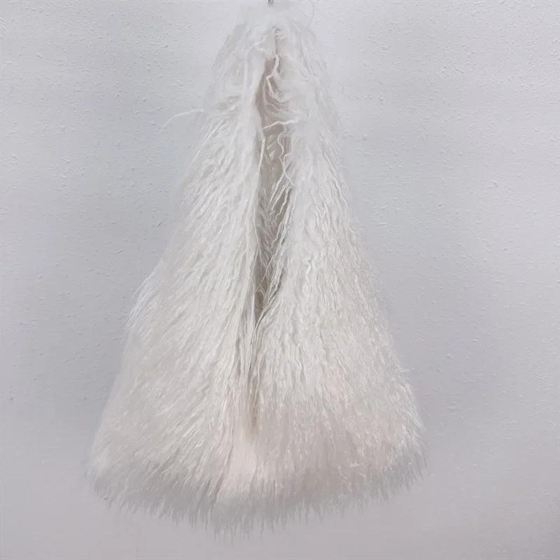 2026 2026 NEW Wool Women's Plush Shoulder Bags Y2k Hot Girls Faux Fur Drawstring Bucket Bag Fashion
