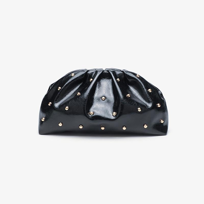 2026 2026 New Women's Zipper Handbag Fashion Simple Multifunctional Clasp Bag Mushroom Nail Large