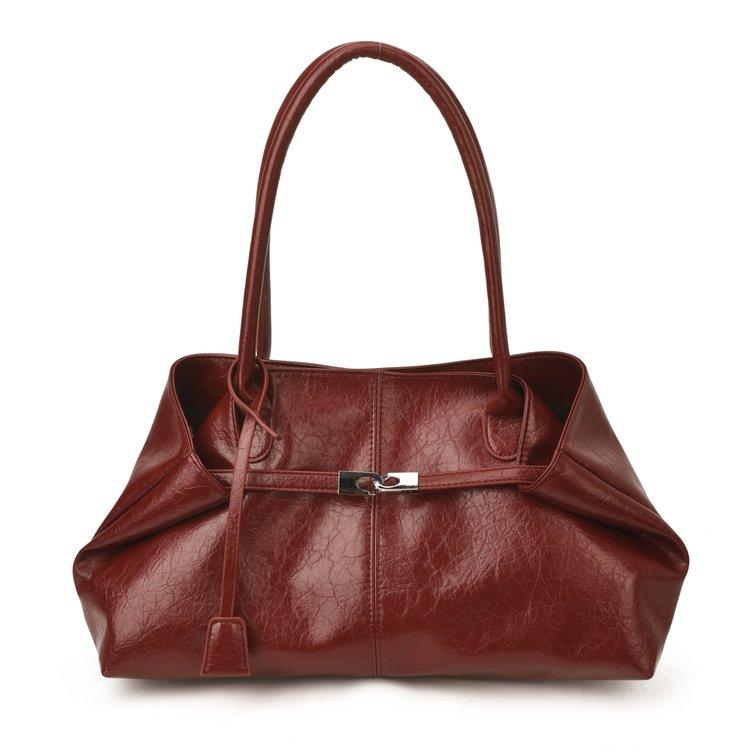 2026 2026 New Large Capacity Soft Leather Pleated Women's Handbag Retro Commuter Tote Bag Quality Single