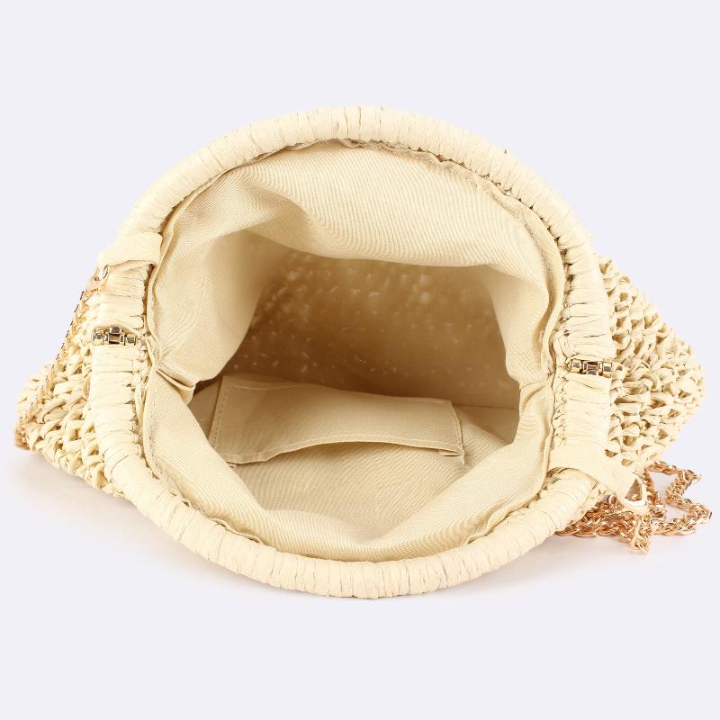 2026 2026 Summer New Straw Weaving Crossbody Bag Fashionable and Casual Shell Bag Women's Shoulder Bag