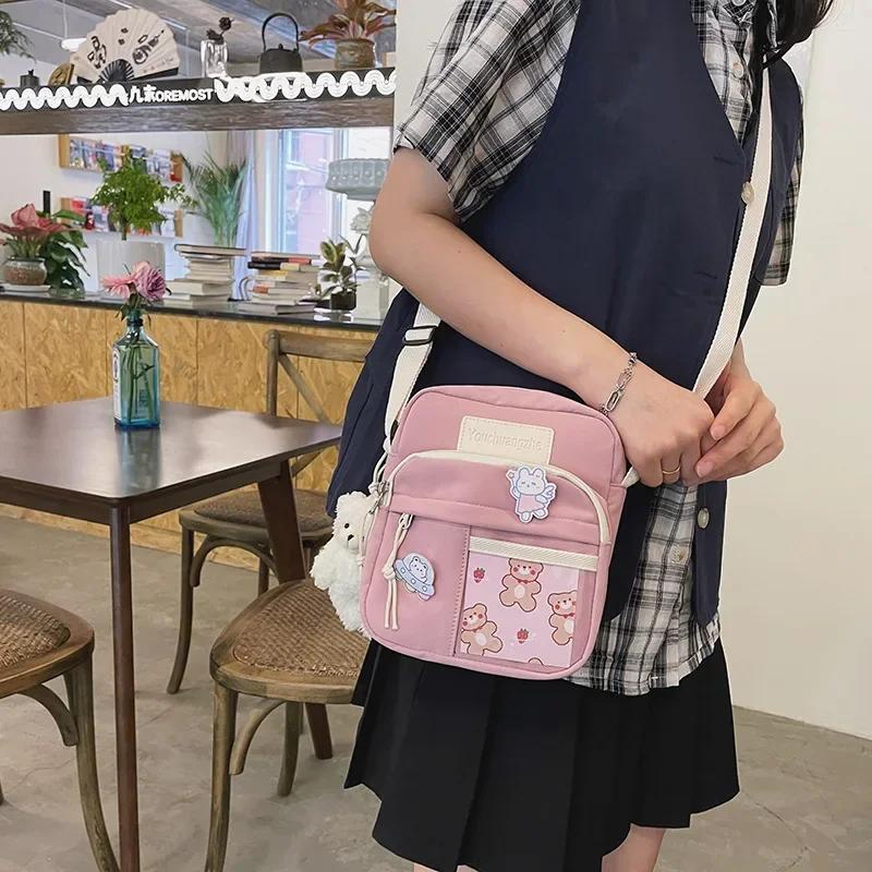 2026 2026 New Women Personality Creative Transparent Card Girl Student Messenger Bag Cute Funny Mobile