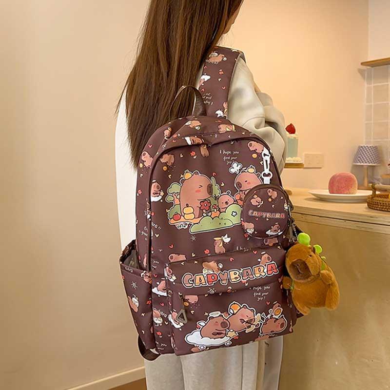 2026 Cute Capybara Backpack for Girls Boys Student Teenager Children's Rucksack Women Cute Casual School
