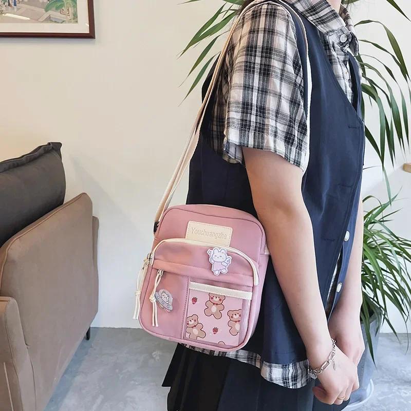 2026 2026 New Women Personality Creative Transparent Card Girl Student Messenger Bag Cute Funny Mobile