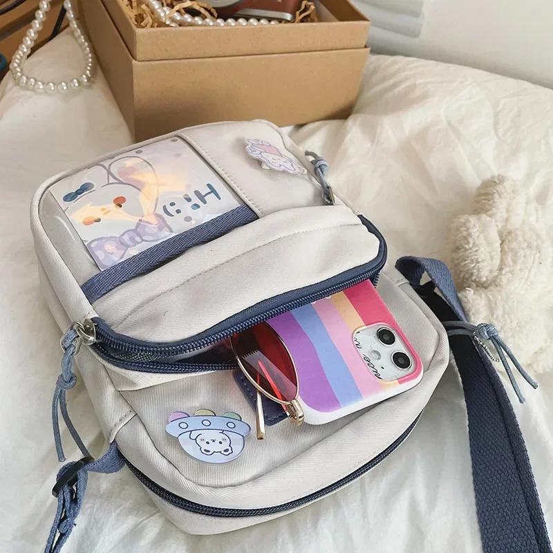2026 2026 New Women Personality Creative Transparent Card Girl Student Messenger Bag Cute Funny Mobile