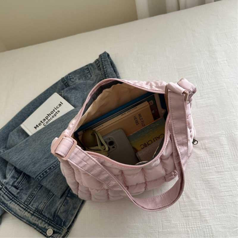 2026 2026 New Quilted Puffer Shoulder Bag for Women Large Capacity Tote Sling Bag Fashion Casual