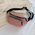 2026 Corduroy Chest Bags for Women Fanny Pack Crossbody Bags Sport Half Moon Waist Belt Bag Fashion Phone