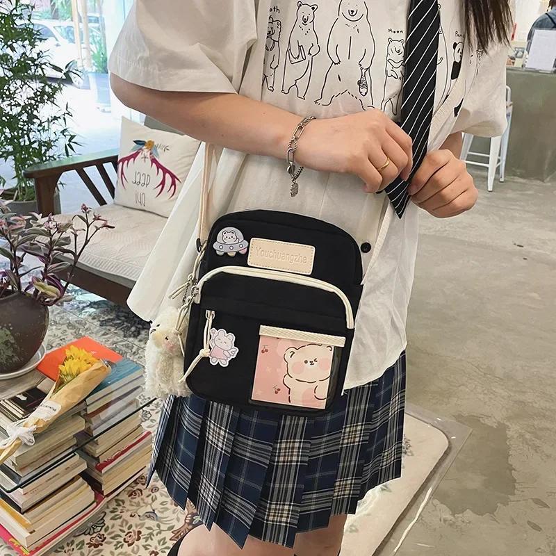 2026 2026 New Women Personality Creative Transparent Card Girl Student Messenger Bag Cute Funny Mobile