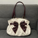 2026 Chic Polka Dot Tote Bag Casual Commuting Vintage Women Handbags Shoulder Bag Versatile Large