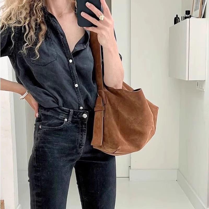 2026 2026 New Retro Bag Brown Large Capacity Shoulder Bag, Underarm Bag, Crossbody Bag Fashion and