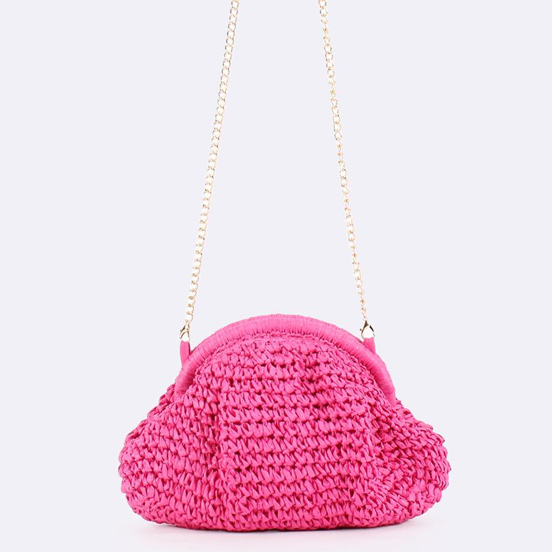 2026 2026 Summer New Straw Weaving Crossbody Bag Fashionable and Casual Shell Bag Women's Shoulder Bag
