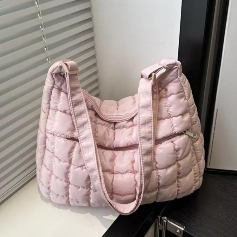 2026 2026 New Quilted Puffer Shoulder Bag for Women Large Capacity Tote Sling Bag Fashion Casual
