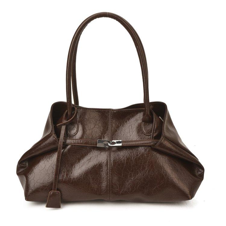 2026 2026 New Large Capacity Soft Leather Pleated Women's Handbag Retro Commuter Tote Bag Quality Single