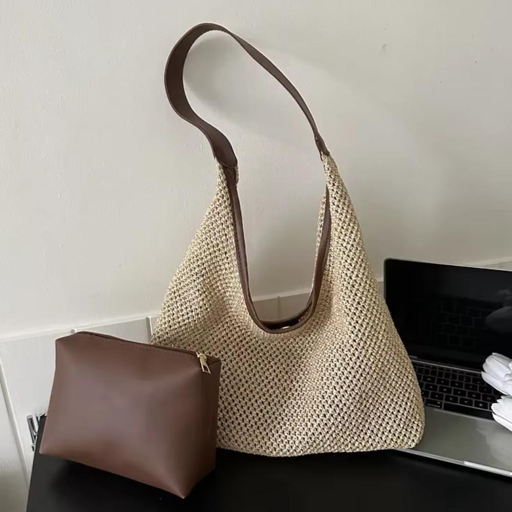 2026 Casual Beach Summer Popular Woven Mother-in-law Bag 2026 Fashionable One-shoulder Seaside Travel