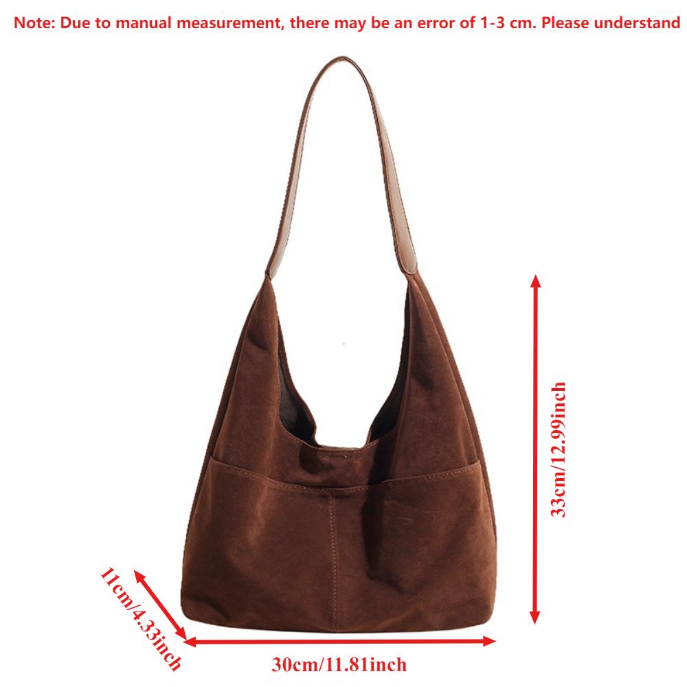2026 2-IN-1 Underarm Shoulder Bag Sets for Women Faux Suede Multi Pockets Large Capacity Shopper Tote Bag