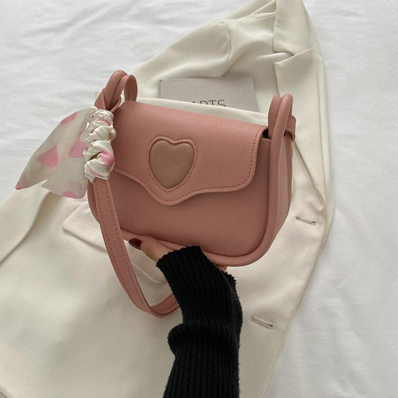 2026 Cute Love Heart Women's Small Square Shoulder Bags Fashion Female Messenger Bag Simple Ladies