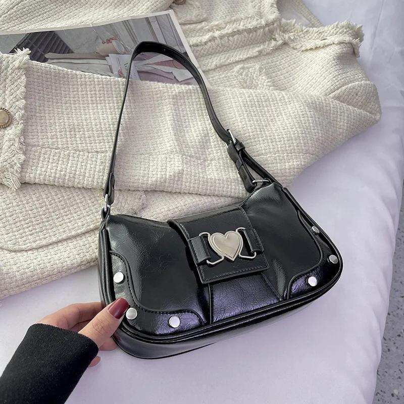2026 Fashion Women Shoulder Bag Y2K Armpit Bag Luxury Design Bolsos Pleated Underarm Bag Solid Color