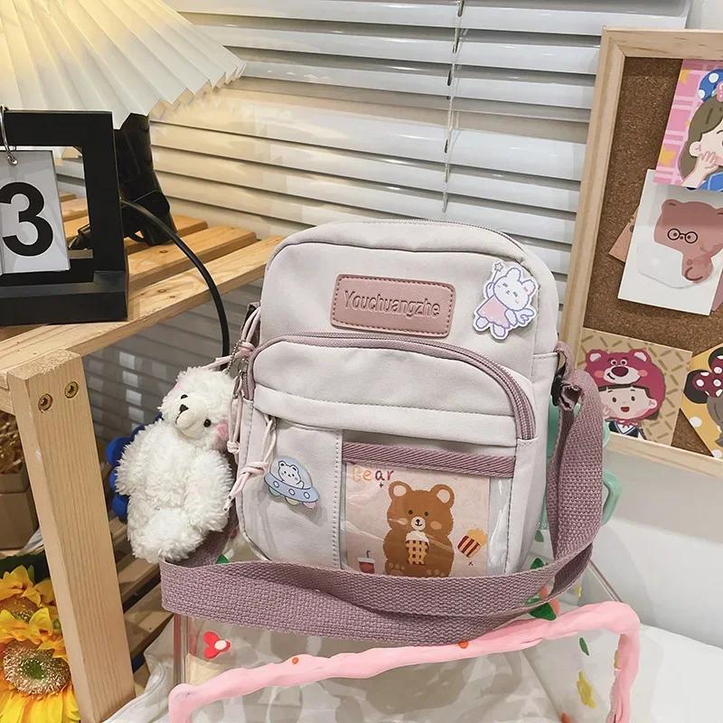 2026 2026 New Women Personality Creative Transparent Card Girl Student Messenger Bag Cute Funny Mobile