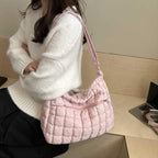 2026 2026 New Quilted Puffer Shoulder Bag for Women Large Capacity Tote Sling Bag Fashion Casual