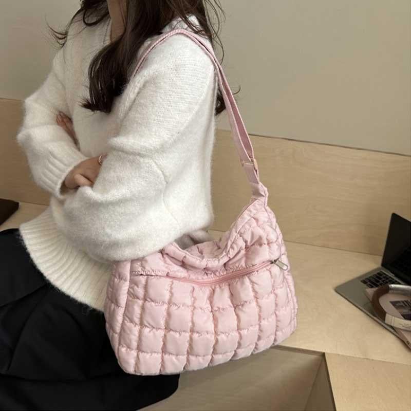 2026 2026 New Quilted Puffer Shoulder Bag for Women Large Capacity Tote Sling Bag Fashion Casual