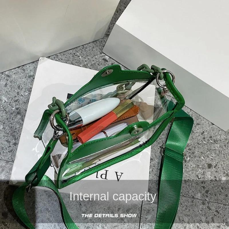 2026 Clear Crossbody Bag for Women PVC Transparent Single Shoulder Chain Portable Messenger Bags Small