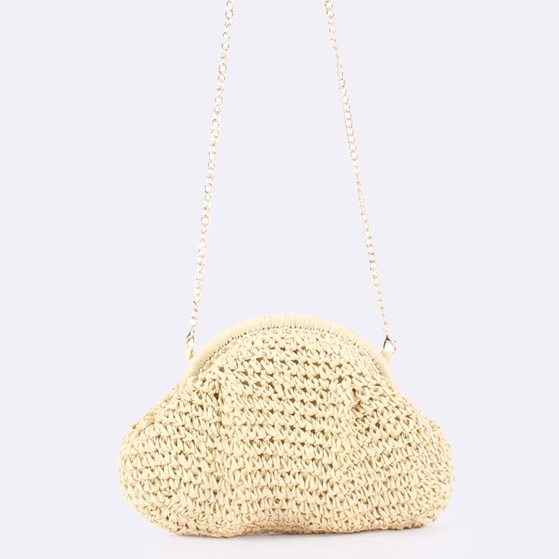 2026 2026 Summer New Straw Weaving Crossbody Bag Fashionable and Casual Shell Bag Women's Shoulder Bag