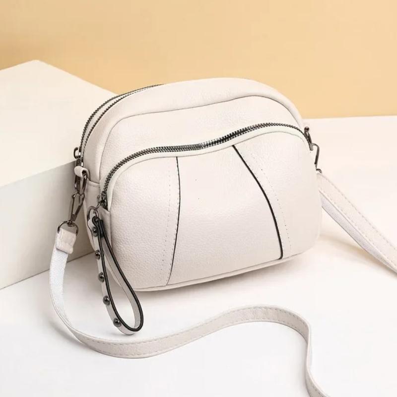 2026 Fashion Soft Leather Crossbody Bags for Women 2026 Casual Female Multi Pocket Messenger Bags Retro