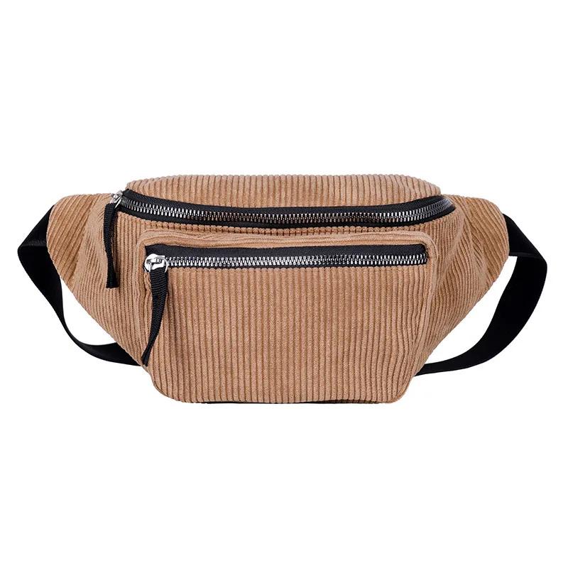 2026 Corduroy Chest Bags for Women Fanny Pack Crossbody Bags Sport Half Moon Waist Belt Bag Fashion Phone