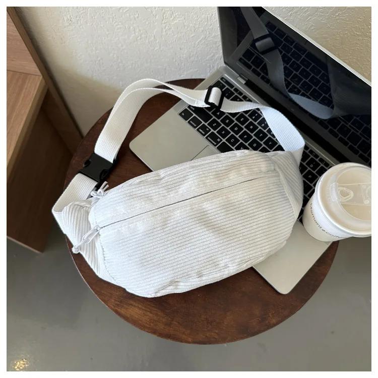 2026 Corduroy Women Waist Bag Canvas Student Shoulder Crossbody Chest Bag 2026 Fanny Pack Fashion Phone