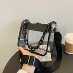 2026 Clear Crossbody Bag for Women PVC Transparent Single Shoulder Chain Portable Messenger Bags Small