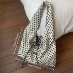 2026 Casual Simple Polka Dots Handbag, Korean Double-Sided Shoulder Bag, Fashionable Large Capacity