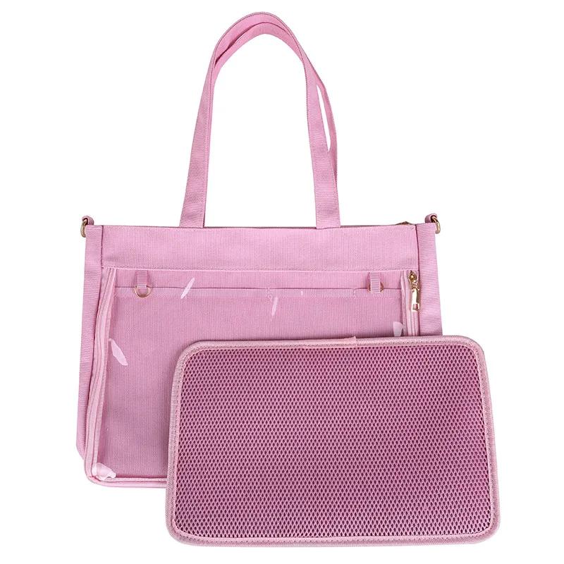 2026 Big Ita Bag Black with Insert Japanese Cute Clear Women Double Straps Girls Kawaii Transparent