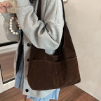 2026 2-IN-1 Underarm Shoulder Bag Sets for Women Faux Suede Multi Pockets Large Capacity Shopper Tote Bag