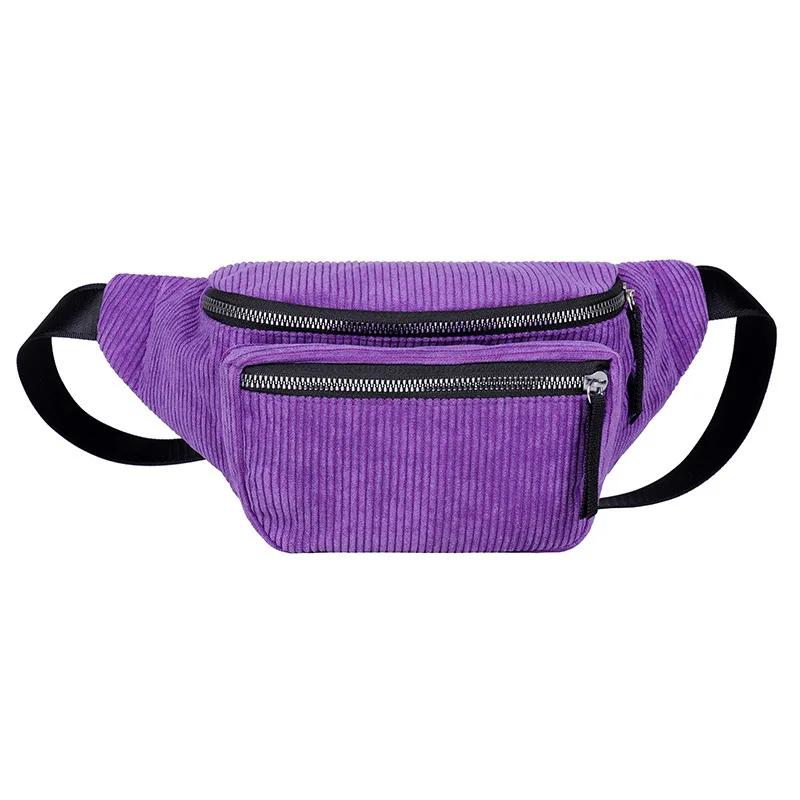 2026 Corduroy Chest Bags for Women Fanny Pack Crossbody Bags Sport Half Moon Waist Belt Bag Fashion Phone