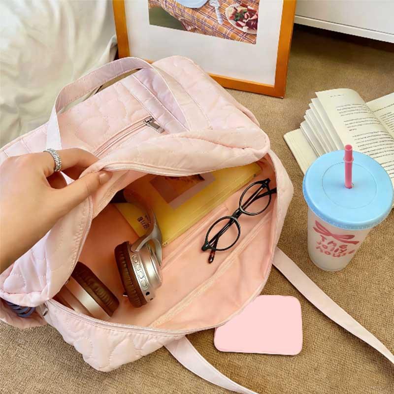 2026 Casual Underarm Bag Travel Luggage Bag Korean Style Solid Color Mommy Bag Tote Bags Heart Travel
