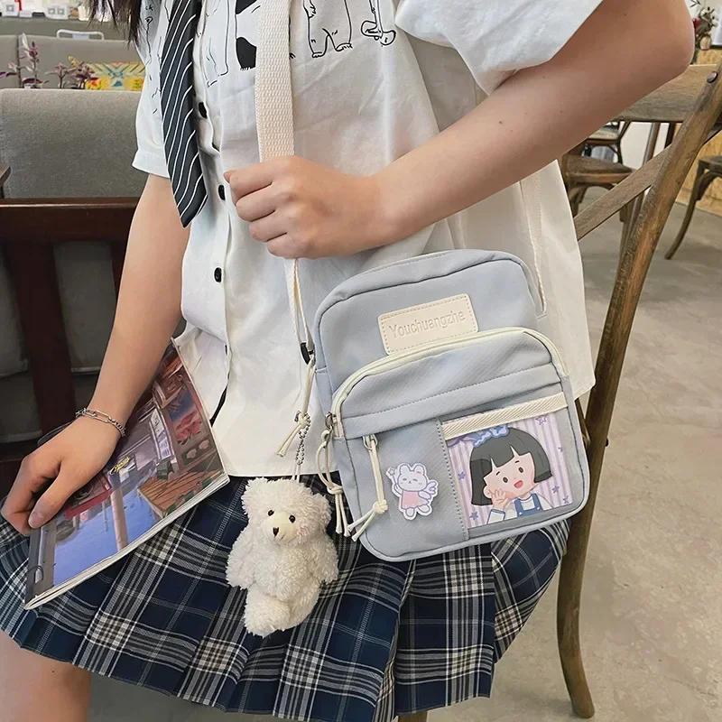 2026 2026 New Women Personality Creative Transparent Card Girl Student Messenger Bag Cute Funny Mobile