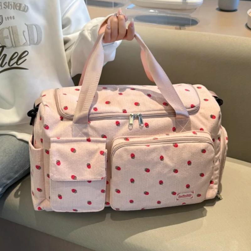 2026 Corduroy Travel Tote Bag Large Capacity Carry On Travel Bag With Shoe Compartment Sports Fitness