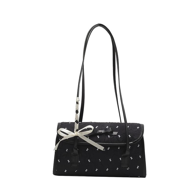 2026 Fashion Bow Underarm Bag Korean Niche Women Handbag Bow Shoulder Bag Large Capacity Casual Shopping