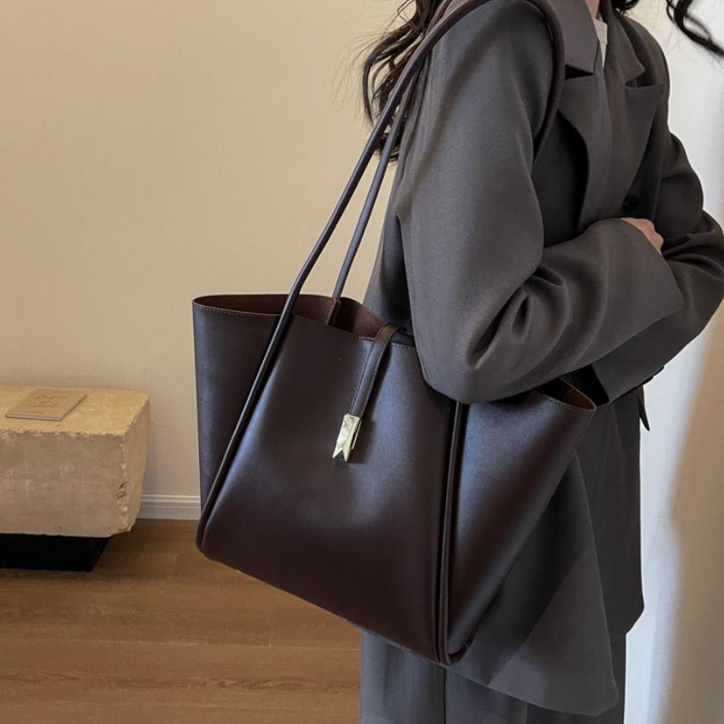 2026 Branded Designer Shoulder Tote Bags For Women Soft PU Leather 2-IN-1 Big Capacity Shopper Tote Set