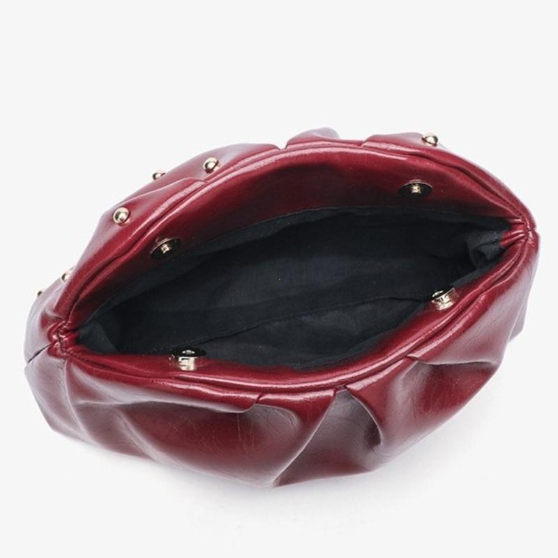 2026 2026 New Women's Zipper Handbag Fashion Simple Multifunctional Clasp Bag Mushroom Nail Large