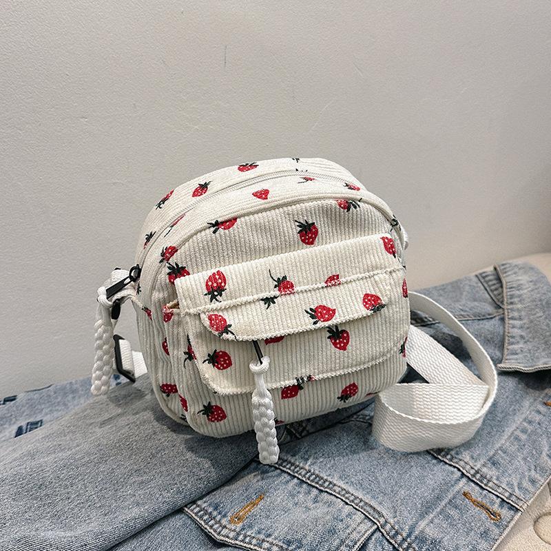 2026 Cute Strawberry Shoulder Bag Casual Zipper Trendy Crossbody Bag Tote Handbag for Women Girls Travel