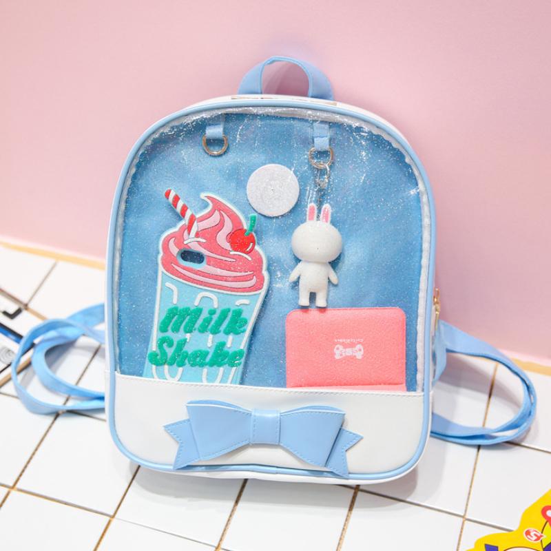 2026 Clear Transparent Kawaii Backpacks Women Harajuku Bow-knot Itabags School Bags for Teenager Girls