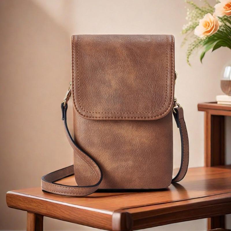 2026 Fashionable and Minimalist PU Leather Women's Crossbody Bag Designer Mobile Phone Bag Change Small