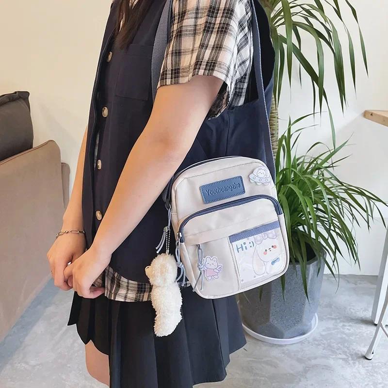2026 2026 New Women Personality Creative Transparent Card Girl Student Messenger Bag Cute Funny Mobile
