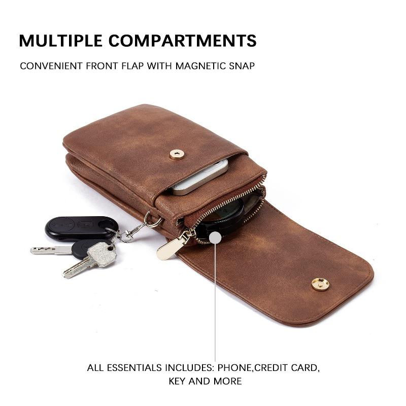 2026 Fashionable and Minimalist PU Leather Women's Crossbody Bag Designer Mobile Phone Bag Change Small