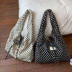 2026 Casual Simple Polka Dots Handbag, Korean Double-Sided Shoulder Bag, Fashionable Large Capacity