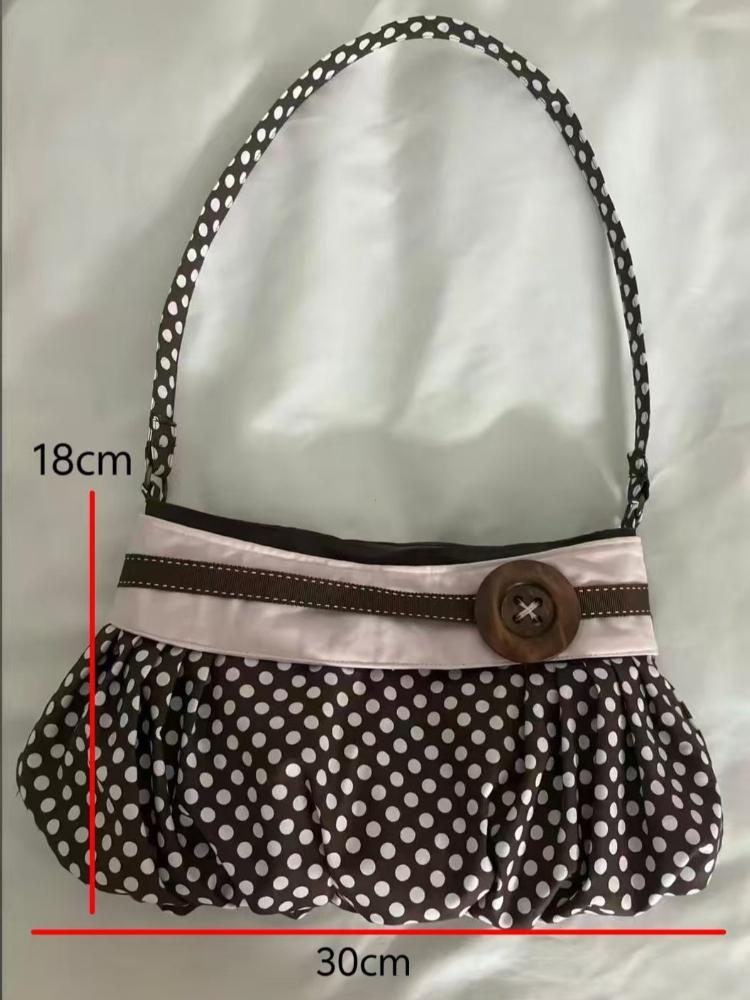 2026 Fashion Messenger Bags for Women 2026 New Arrive Vintage Polka Dot Handbag Korean Large-capacity