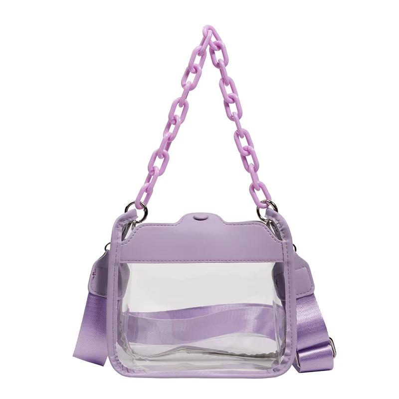 2026 Clear Crossbody Bag for Women PVC Transparent Single Shoulder Chain Portable Messenger Bags Small