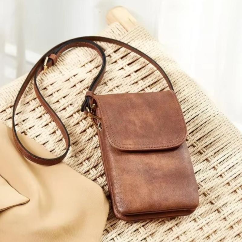 2026 Fashionable and Minimalist PU Leather Women's Crossbody Bag Designer Mobile Phone Bag Change Small