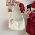2026 Casual Nylon Womens Shoulder Bag Korean Fashion Simple College Style Crossbody Bag Large Capacity